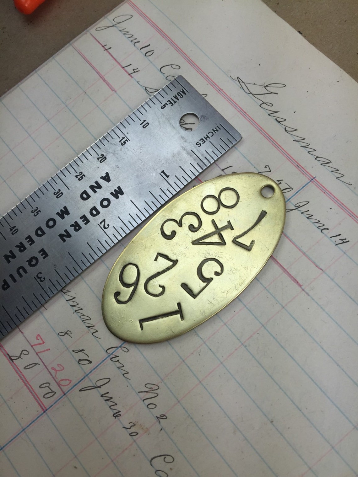 Custom hand stamped Hotel Room Key Tags brass key chain fob Etsy