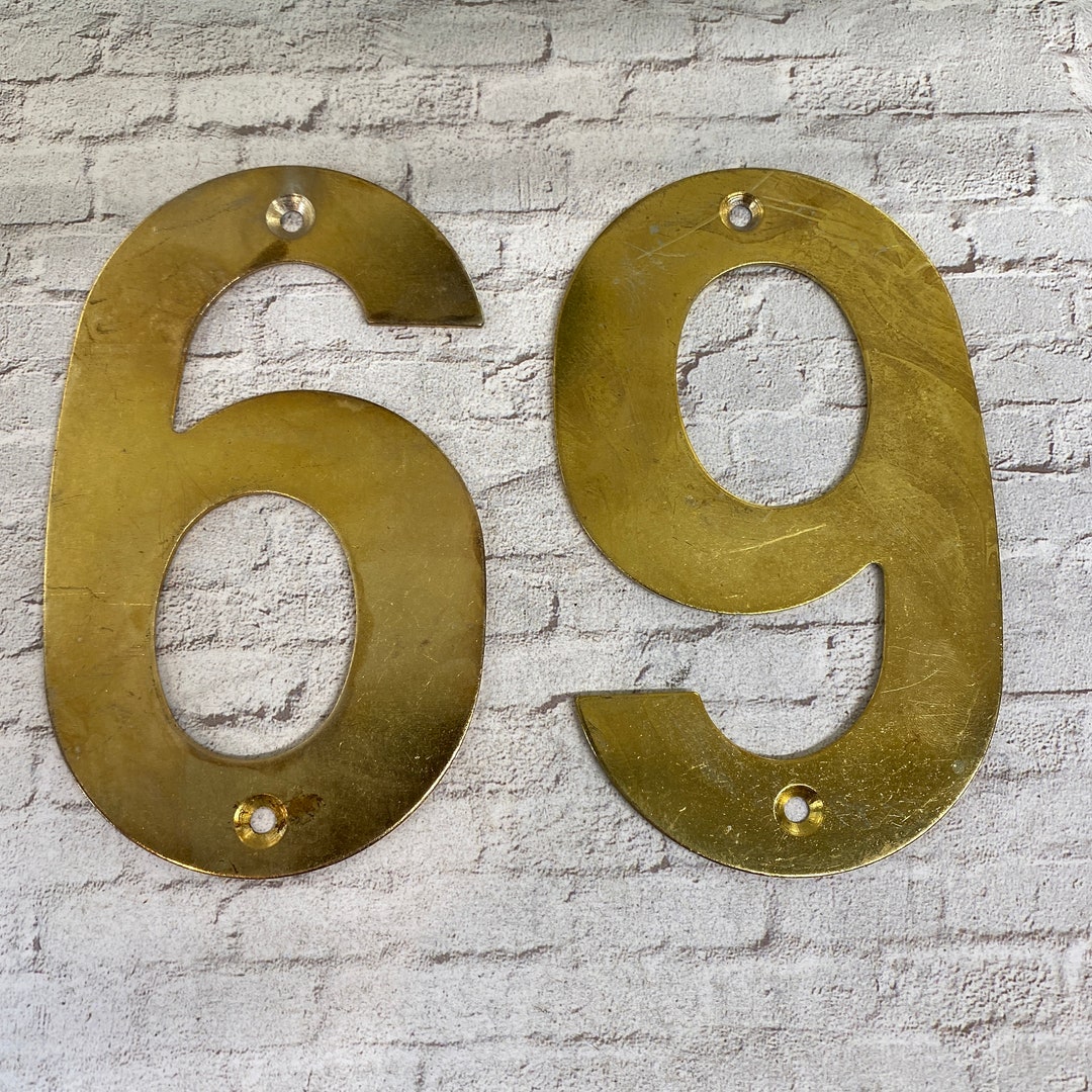 Vintage House Numbers Brass House Number Salvaged Address Number Large