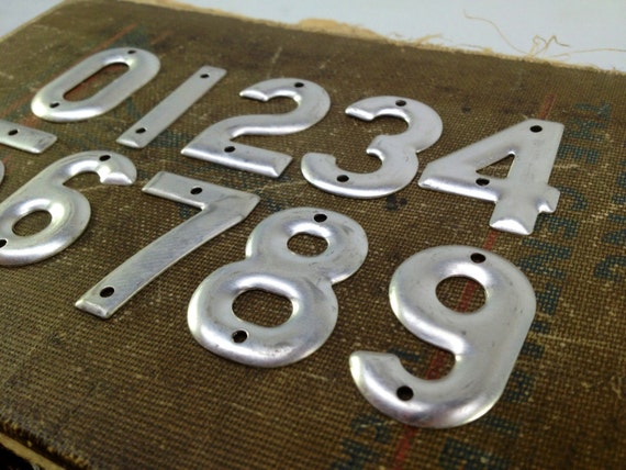 Vintage Address Numbers 1.5 Small Metal Number Sign Number Industrial Metal  Small Number Charm Telephone Pole Number Number Set 