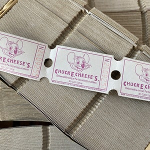 Chuck E Cheese's Arcade - 10Er Set Tickets - vintage Folgekarten