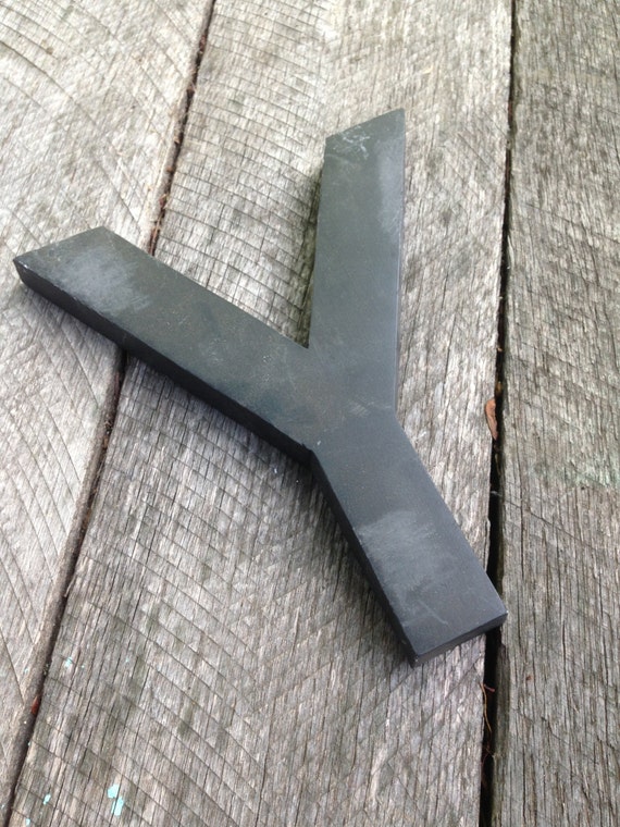 Black Industrial Sign Letter Y- Vintage Metal marquee letter  - metal letters - worn salvaged metal letter - old letter - rustic letter