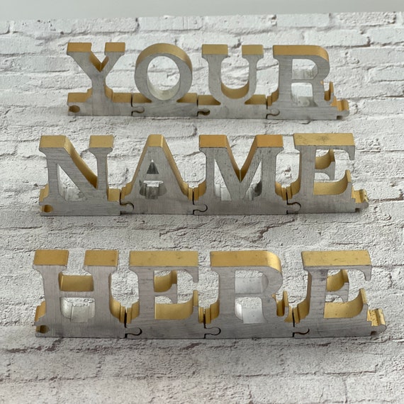 Vintage puzzle piece aluminum letters A-Z  Numbers 1-9 – aluminum address letter – old metal letter – house letter – sign letter –  metal