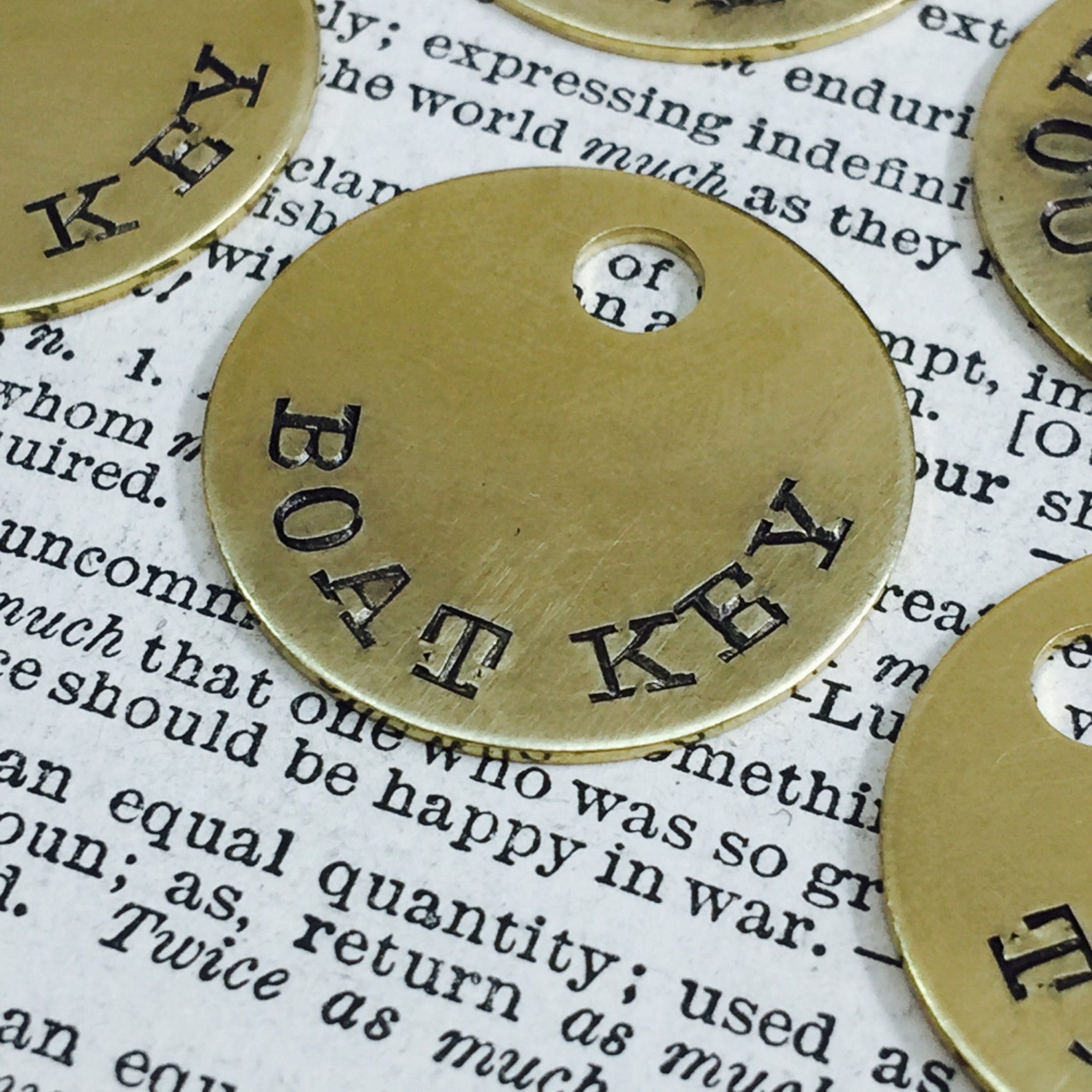 Custom Hand Punched Brass Key Tag - House and Car Key Ring - Home Key ...
