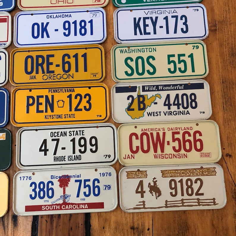Vintage 1979 Bike License Plates Choose Your State Bike Etsy