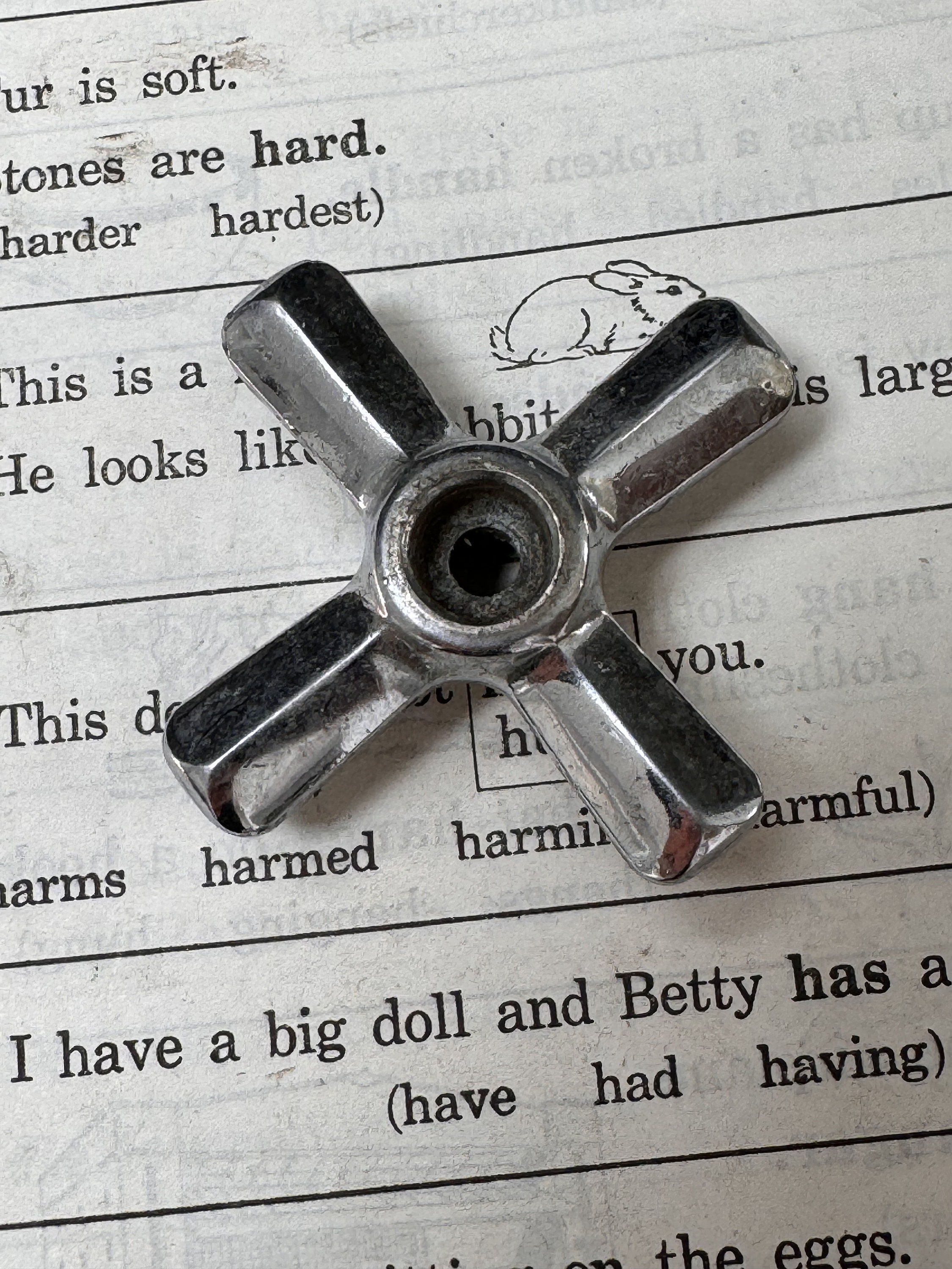 Vintage Cold Hot Water Faucet Handle - your choice- Porcelain and nickel plated valve handle - valve handles - chrome valve handles