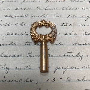 Brass Antique lamp switch key - vintage skeleton key - vintage  barrel key charm - little old key – steampunk key rustic skeleton key