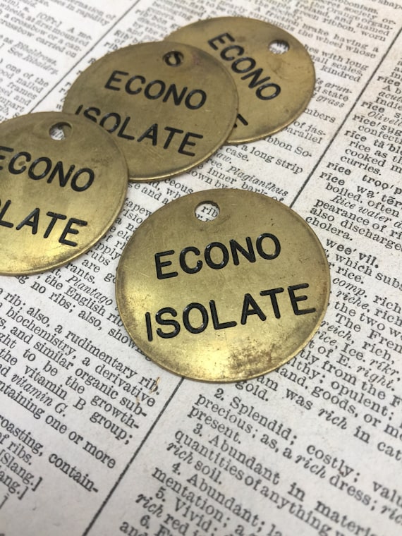 Antique brass tag - industrial valve id tag - steampunk metal tag - gold vintage locker tags - steampunk brass tag - round brass -