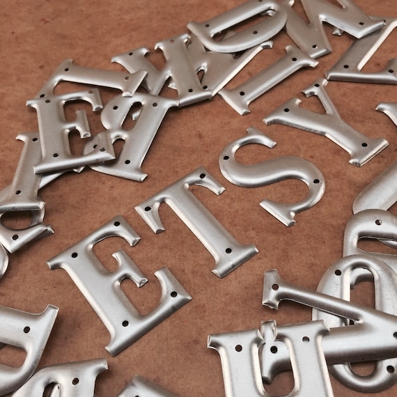 Vintage Cole Rustic Aluminum Cast Metal Mailbox Letters NOS Letter J