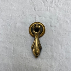 Vintage brass drawer pull -  door pull - antique drawer pull - Made In NZ brass drawer handle - brass