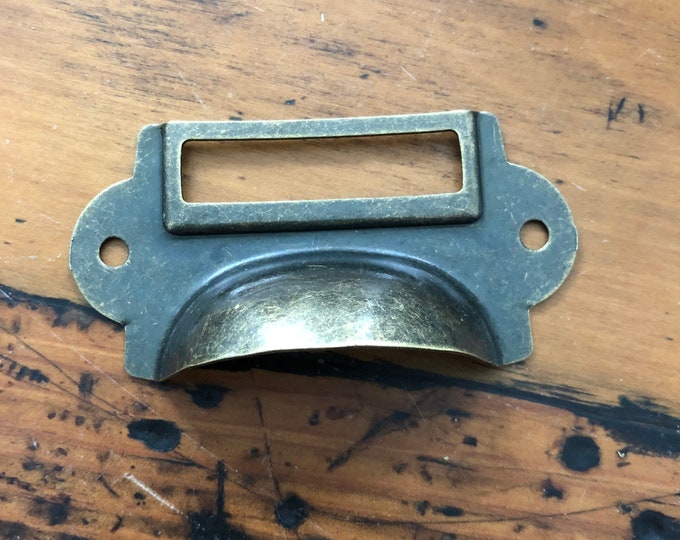 Drawer Label Holders Bronze Vintage Style Drawer Pull Tag Etsy