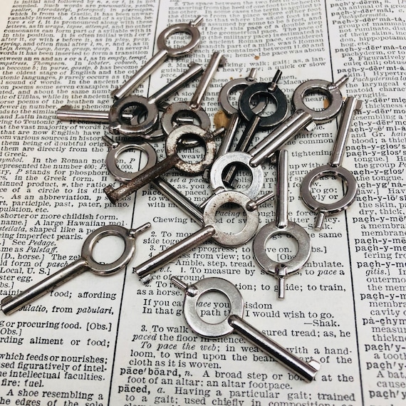 Small Vintage Handcuff Key Vintage Key for Handcuffs Vintage Hollow Barrel  Key Charm Steampunk Key Rustic Skeleton Key 