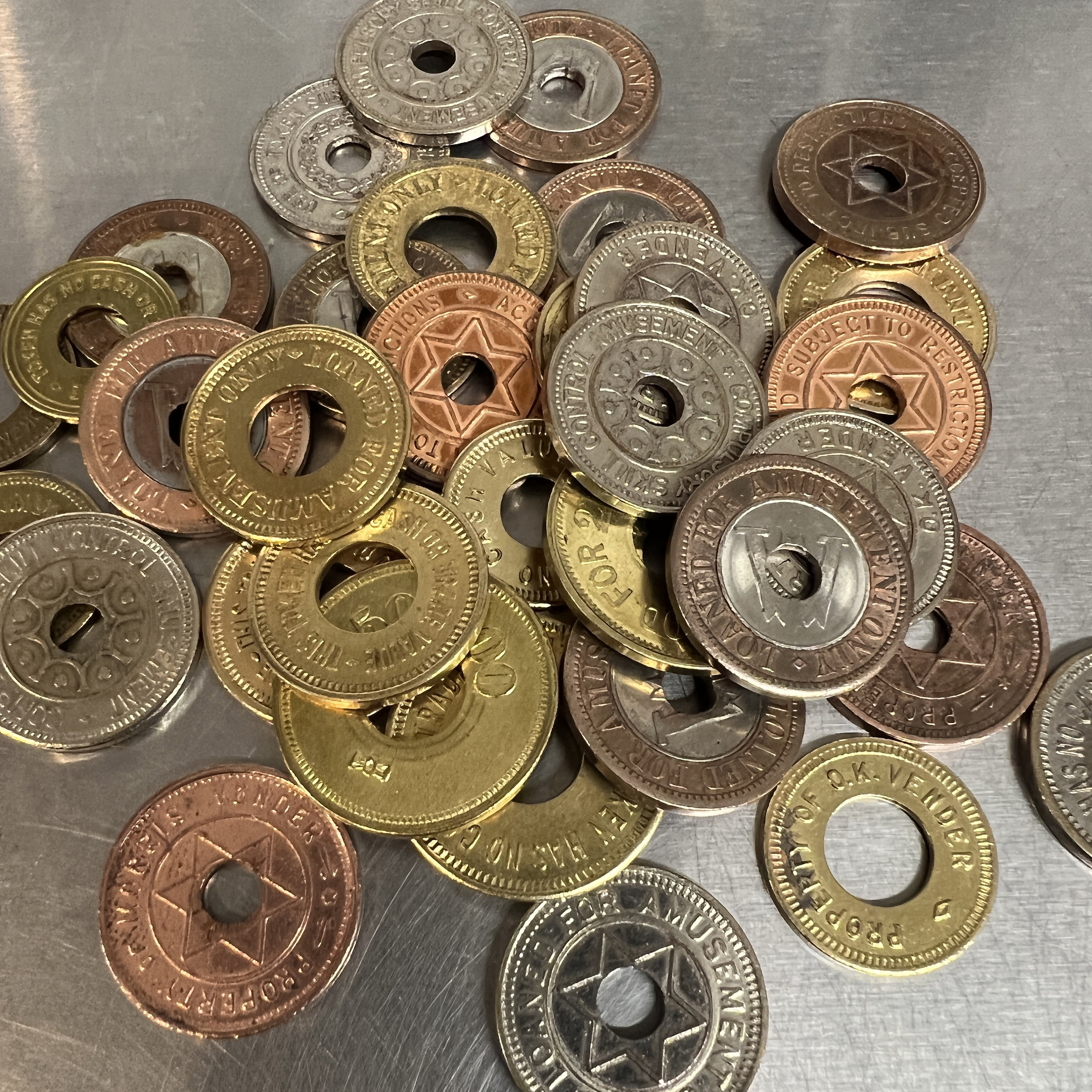 Vintage Arcade Tokens Set of Tokens vintage Tokens Old Coin Coin Charm  Vintage Token Lot 
