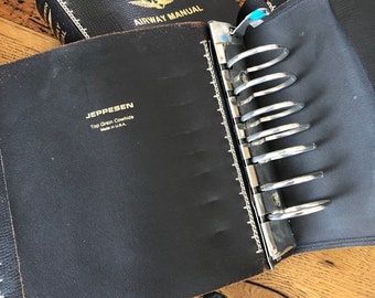 Vintage Jeppesen Airway Manual 7 Ring Binder -flight Book - Top