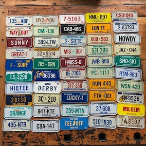 Vintage 1981 Bike License Plates - Choose your state - Bike Plate - Cereal Box prize - 5&quot; plate - Embossed plates - 80&#39;s mini license plate