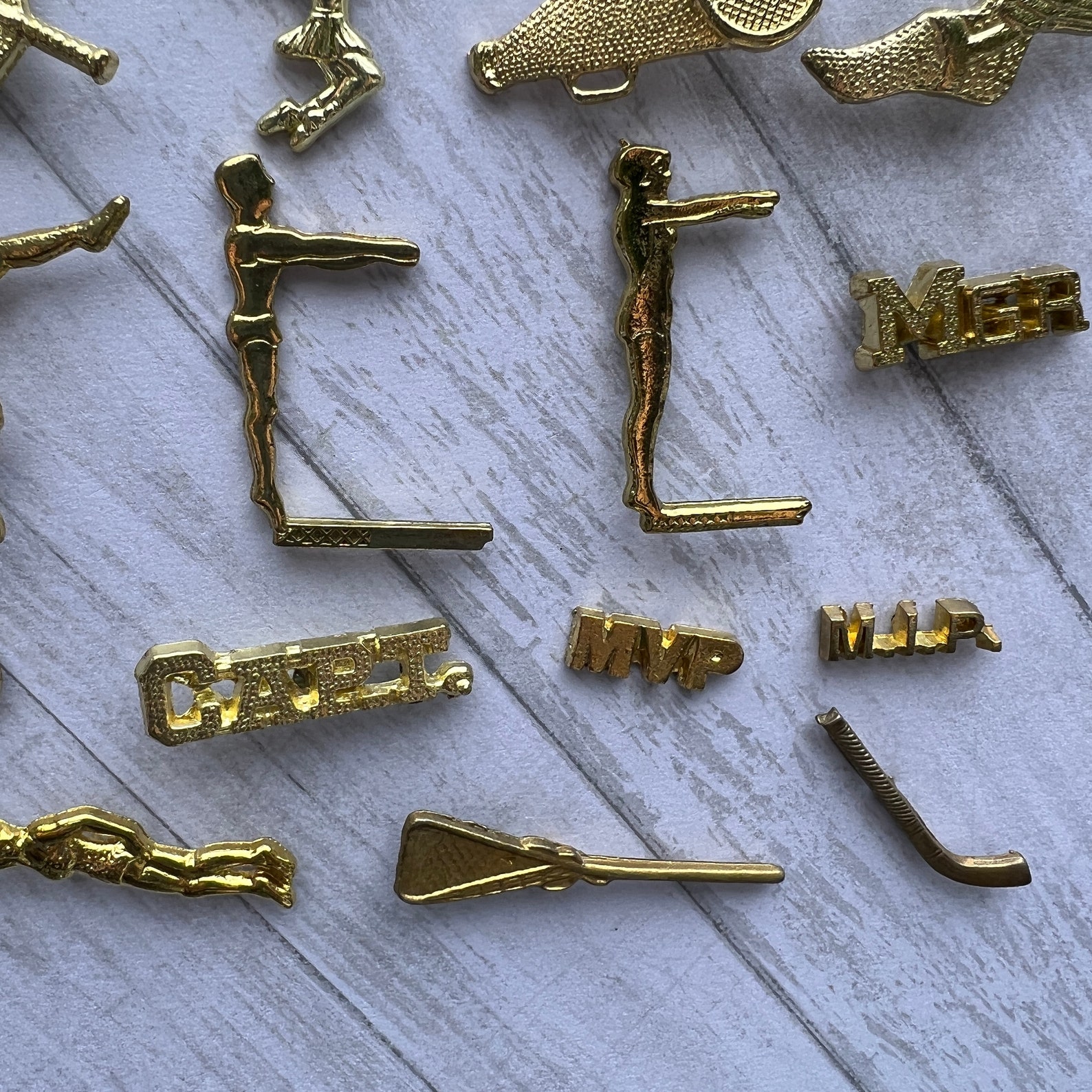 Vintage Varsity Sport Pin Gold Metal Letterman Pin Etsy