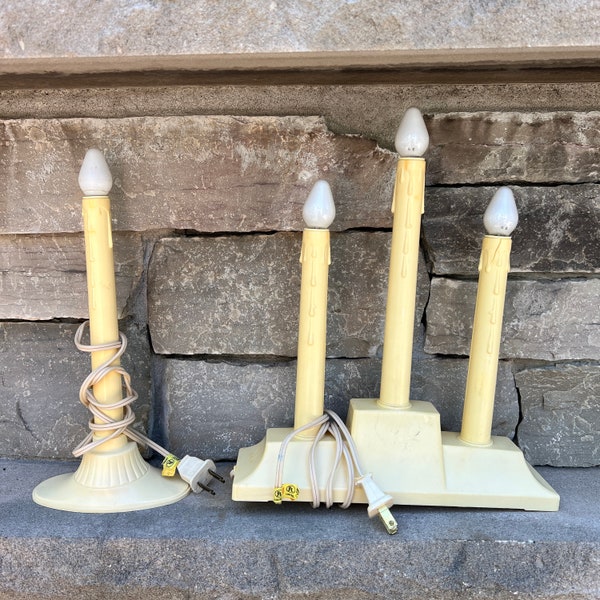 Vintage Plastic Window Candle - electric plug in candles christmas