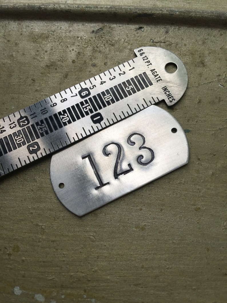 Hand Punched Aluminum ID Numbered Tags Custom Numbered Etsy