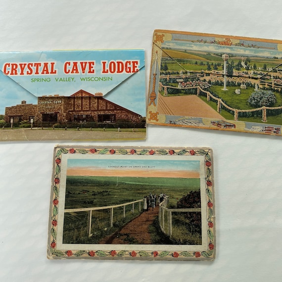 Vintage Wisconsin Postcard lot -fold out Booklets- Lot of 3 - Vintage WI postcards