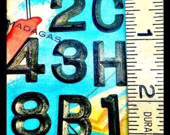 Petit UNIQUE Vintage LEAD lettres et chiffres - lot de 5 - assortiment de breloques en métal argenté portés ou lettres signe