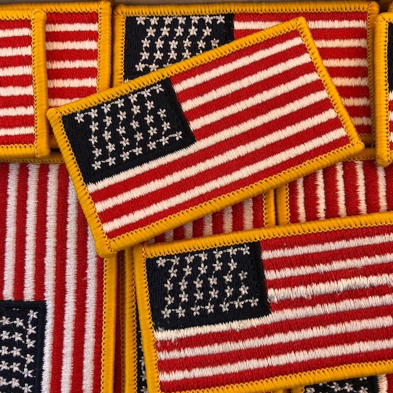 Vintage sew on patch - American flag - vintage patch - vintage patches - vintage novelty patch - USA groovy flag