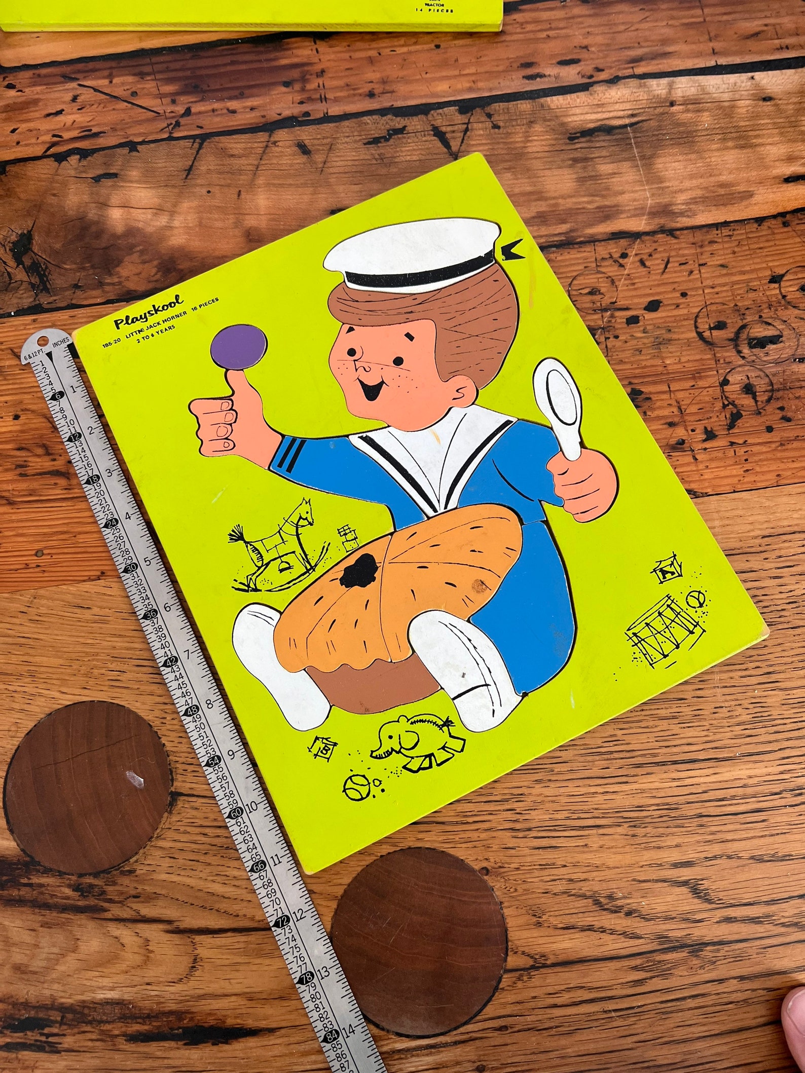 Vintage Childrens Wooden Puzzle Retro Playskool Wood Puzzle Etsy