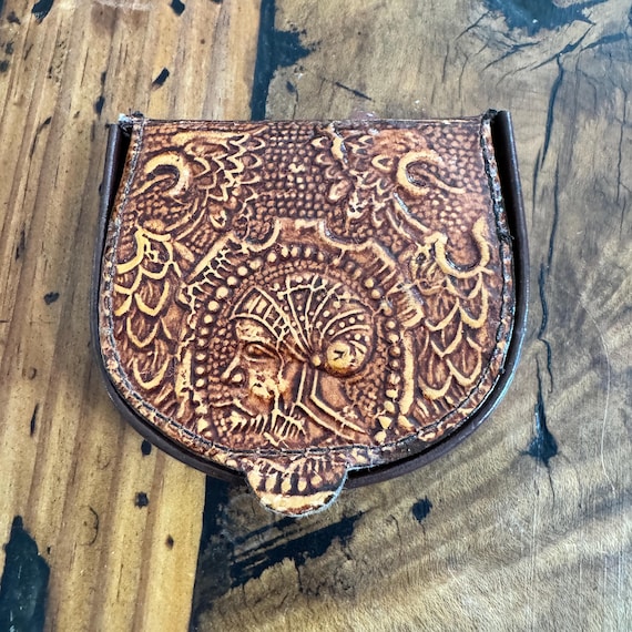 Vintage Leather Souvenir Coin Purse Wallet