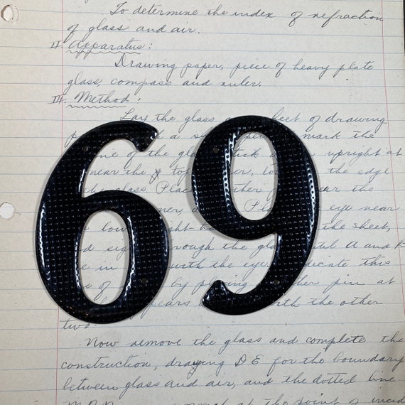 Black textured Metal Number 6 or 9 - Vintage Aluminum ampersand - metal sign letter - black industrial