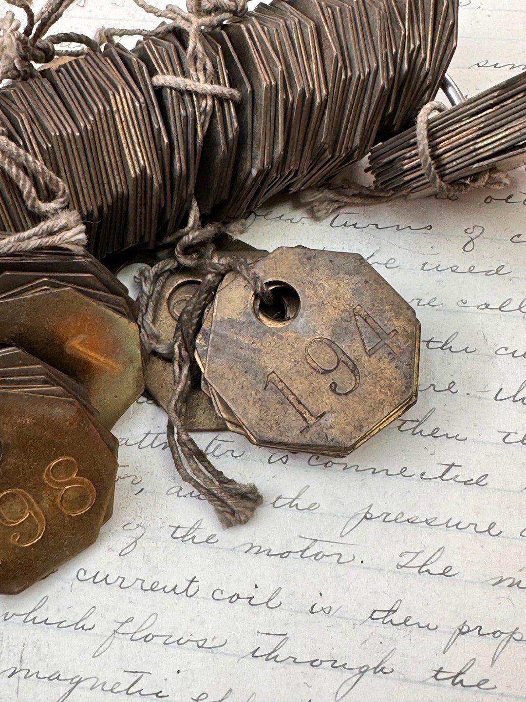 Antique Numbered Brass Tags 100s Locker Key Tag Vintage Tool Tag ...