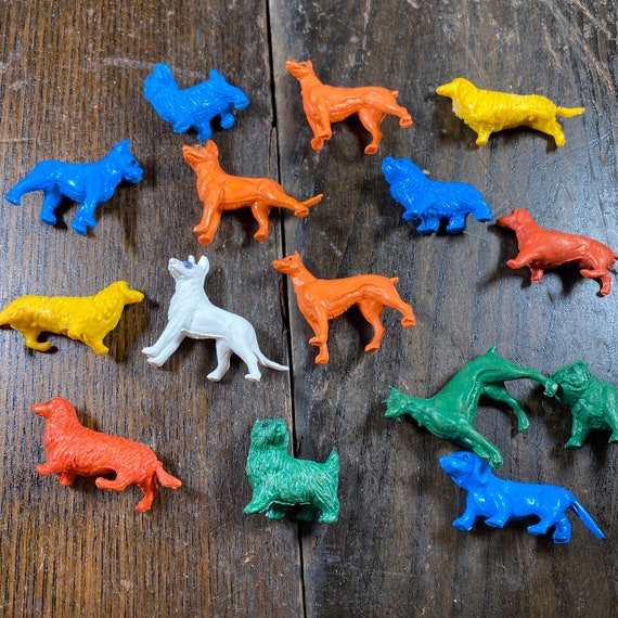 Lot of 5 Vintage Dog Figurine Toys - Dog Gum Ball Machine Charm