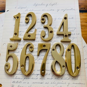Vintage 3&quot; house numbers - your choice brass House Number  - salvaged address Number - large brass number - heavy brass - brass sign number