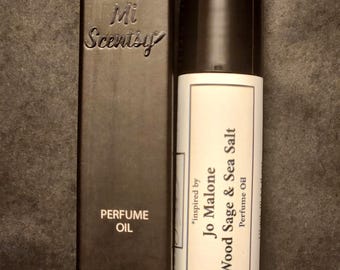Aceite perfumado Salté Sage / Inspirado en la salvia y la sal marina / Aroma unisex / Roll-on de 10 ml