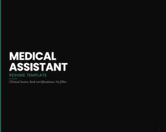 Medical Assistant Resume Template Word | ats | CMA AAMA Phlebotomy EHR Epic | Instant Download