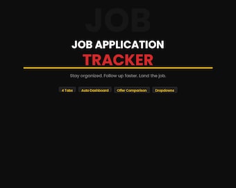 Job Application Tracker Spreadsheet | Excel Job Search Organizer (Digital Download)