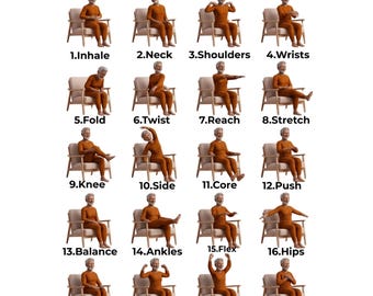 30 Tage Chair Tai Chi Workout für Senioren | Easy Chair Yoga & Sitzübung Digitaler Gym Plan, Heimfitness Programm für Anfänger,Tai Chi