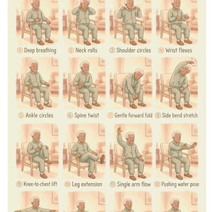 Seated Tai Chi routine for seniors to improve posture and reduce stress.