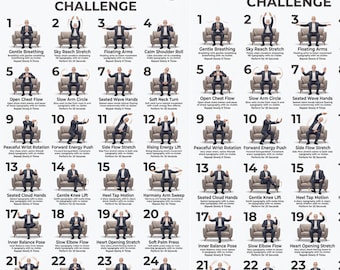 28 Tage Stuhl Tai Chi Challenge | Senior Fitness Bundle & Sitzendes Workout Printable Set