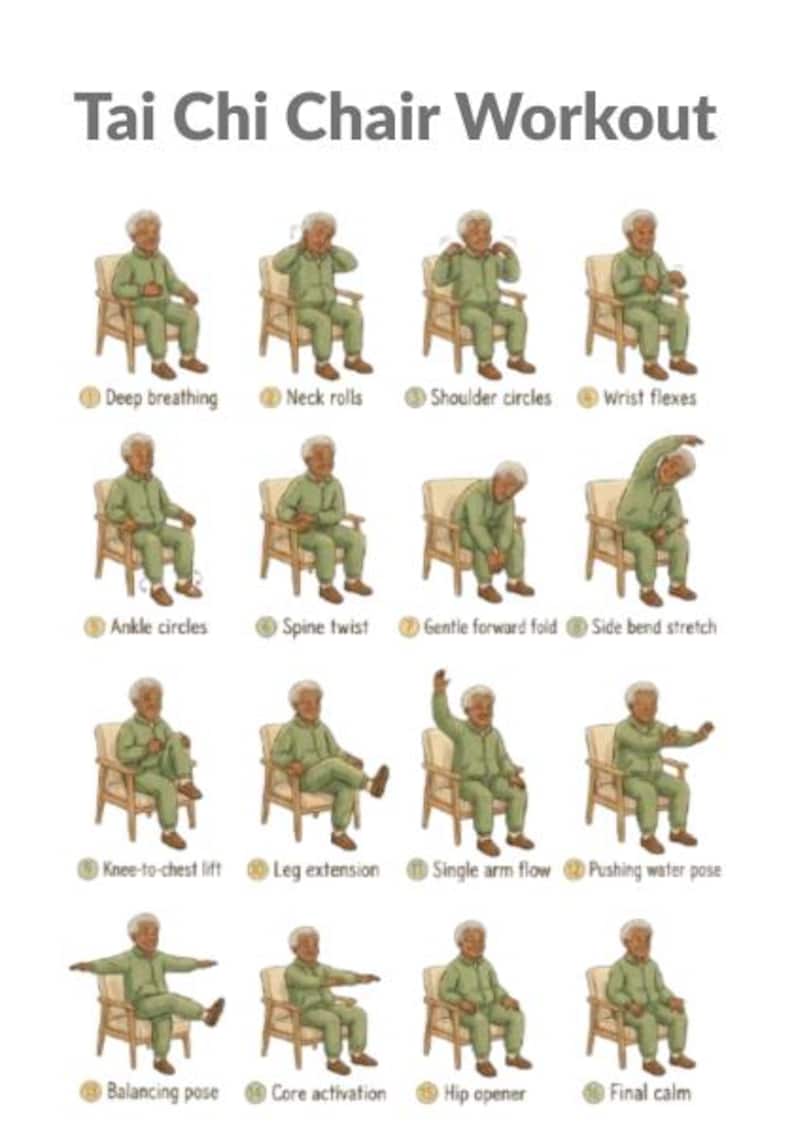 20-step daily Tai Chi flow for people with limited mobility.