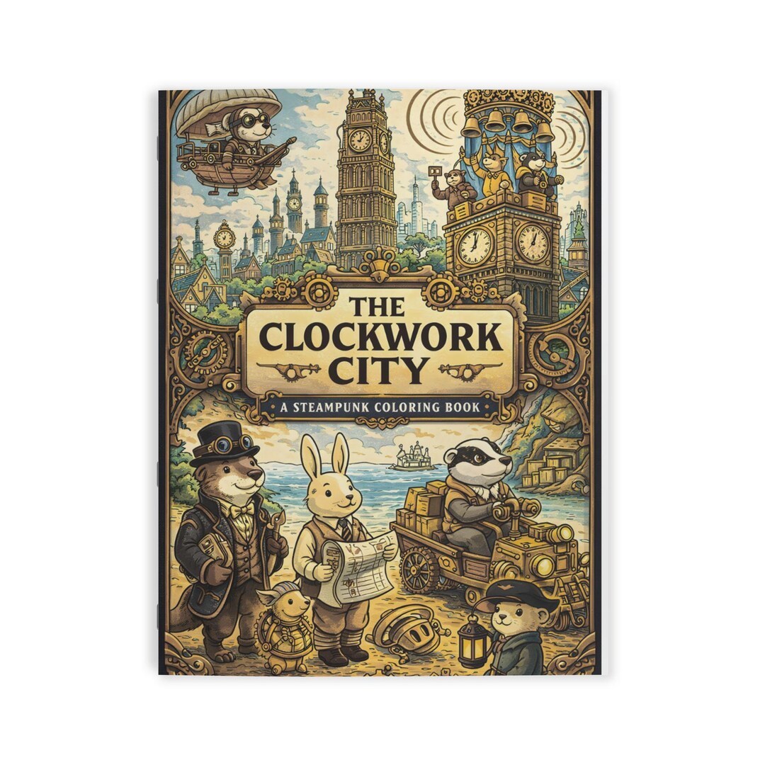 Clockwork City Steampunk Coloring Book | Kids & Teens - Etsy