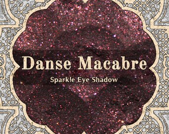 DANSE MACABRE Eye Shadow, Dark Burgundy Red with Red Sparkle, Loose Powder Makeup, Vegan Cosmetics, TAT 7-9 Biz Days