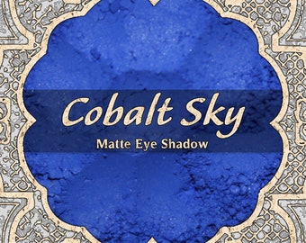 COBALT SKY Matte Eye Shadow, Bright Cobalt Blue, Loose Powder Cosmetic Pigment, Vegan and Cruelty Free Makeup, TAT 6-8 Biz Days