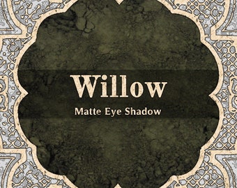 WILLOW Matte Eye Shadow, Dark Olive Green, Deep Hunter Green, Loose Powder Eyeshadow, Cosmetic Pigment, VEGAN Makeup, TAT 8-10 Biz Days