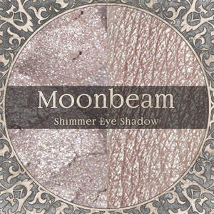 MOONBEAM Eye Shadow - Shimmery Silver Beige Mineral Powder, Cruelty Free and Vegan Makeup - TAT 3-5 Biz Days