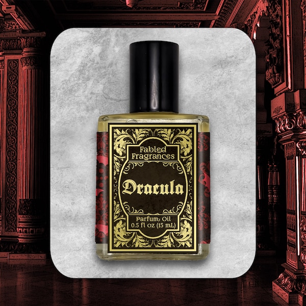 Aceite de perfume DRACULA con lila, ylang ylang, sangre de dragón, almizcle, ámbar, styrax, Bram Stoker, vampiro, fragancia gótica, TAT 6-8 Biz Days