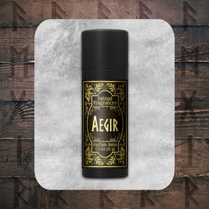 AEGIR Solid Perfume, Wood Resin Fragrance, Ambergris Scent, Norse Sea God, VEGAN Perfume Balm, Viking Mythology, TAT 7-9 Biz Days