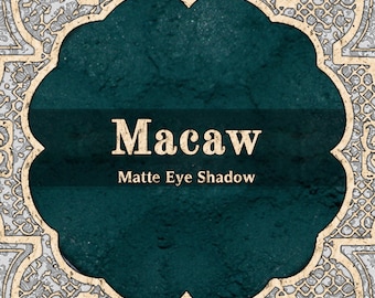 MACAW Matte Eye Shadow, Dark Turquoise, Deep Peacock Green, Loose Powder Eyeshadow, Cosmetic Pigment, VEGAN Makeup, TAT 6-8 Biz Days