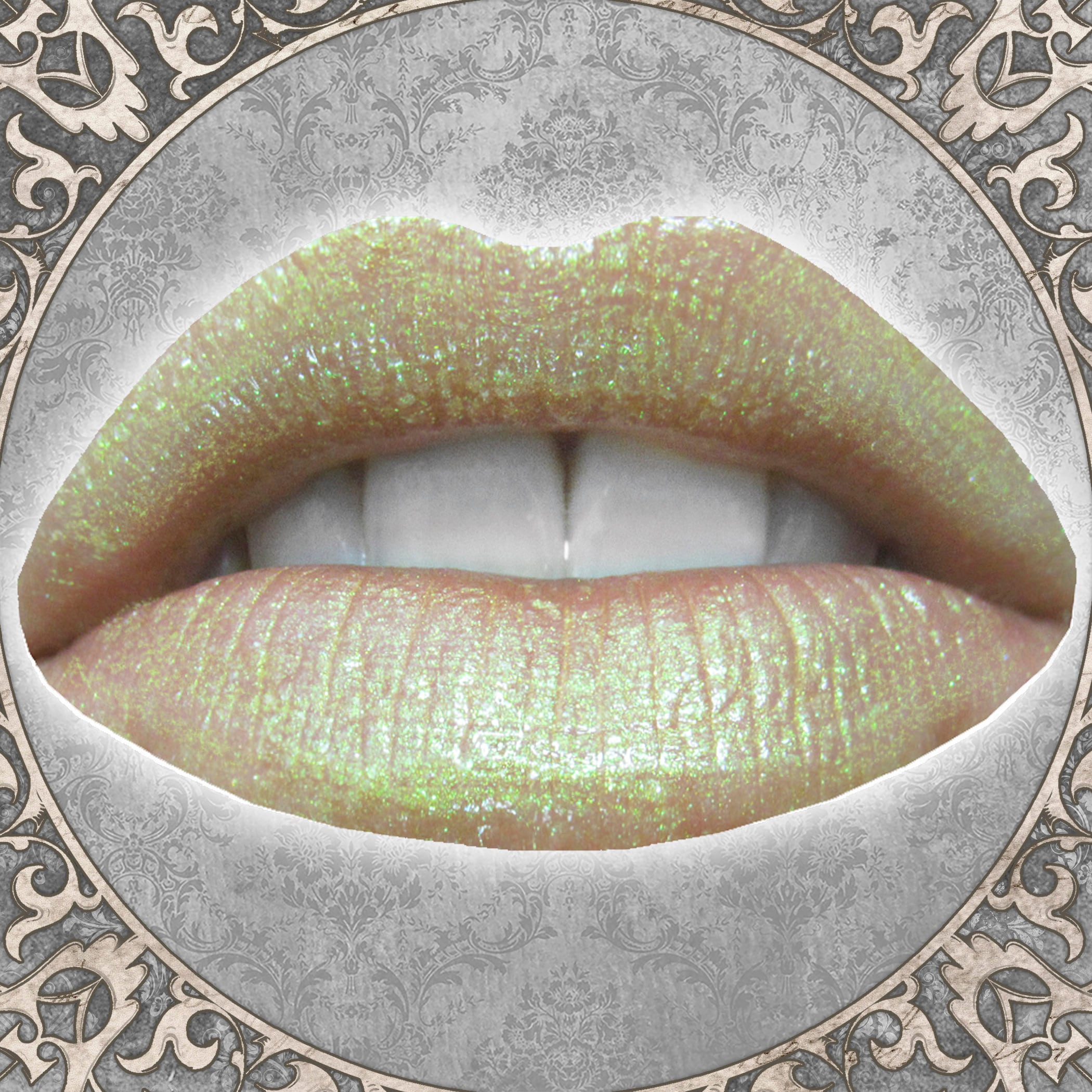 Iridescent Green Lip Gloss, BLOOM, Sheer Beige with Green Shimmer, Spring Makeup Gift, Color Shifting Lip Color, TAT 3-5 Biz Days