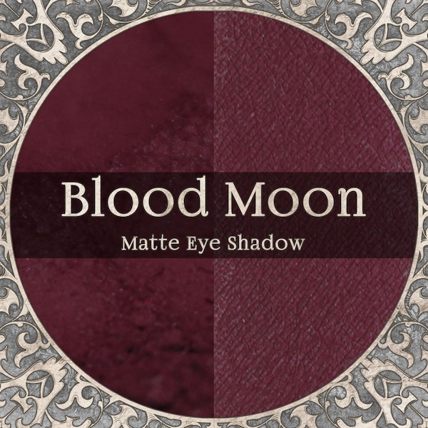 BLOOD MOON Eye Shadow: Matte Dark Red, Gothic Powder Makeup,
