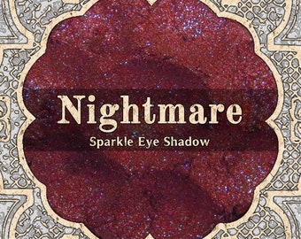 NIGHTMARE Sparkle Eye Shadow, Dark Ruby Red with Turquoise Sparkle, Deep Maroon Red, Loose Eyeshadow, VEGAN Cosmetics, TAT 5-7 Biz Days