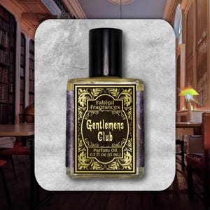 Smoky Sweet Perfume Oil for Men, GENTLEMENS CLUB, Roll-On Scent with Black Coffee and Tobacco, Father&#39;s Day Gift, TAT 3-5 Biz Days