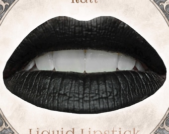 KALI Liquid Lipstick: Matte Jet Black, Vegan Gothic Makeup,